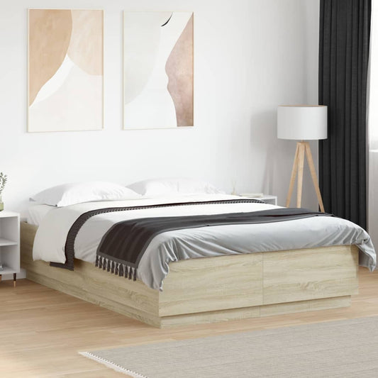 Giroletto Luci LED Rovere Sonoma 120x200 cm Legno Multistrato | homemem39