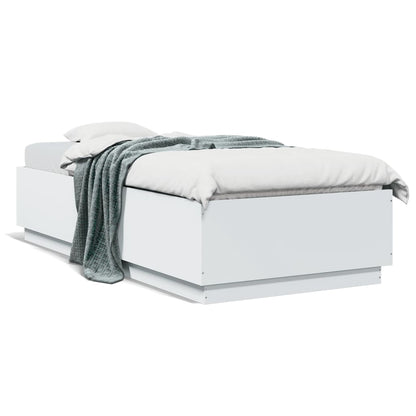 Giroletto con Luci LED Bianco 100x200 cm in Legno Massello | homemem39
