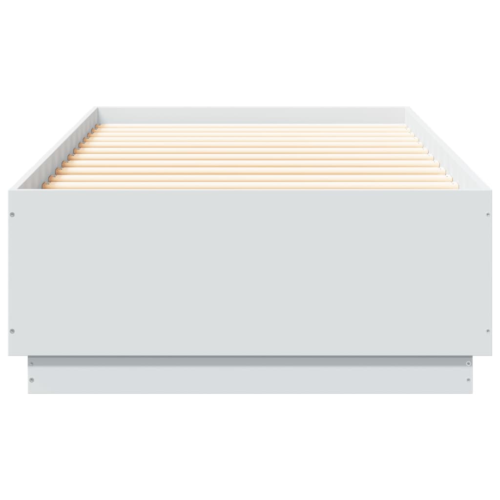 Giroletto con Luci LED Bianco 100x200 cm in Legno Massello | homemem39