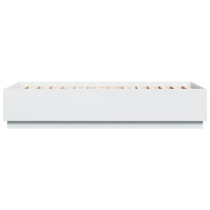 Giroletto con Luci LED Bianco 100x200 cm in Legno Massello | homemem39