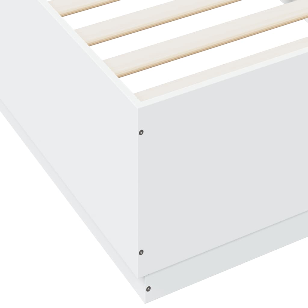 Giroletto con Luci LED Bianco 100x200 cm in Legno Massello | homemem39