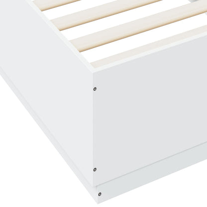 Giroletto con Luci LED Bianco 100x200 cm in Legno Massello