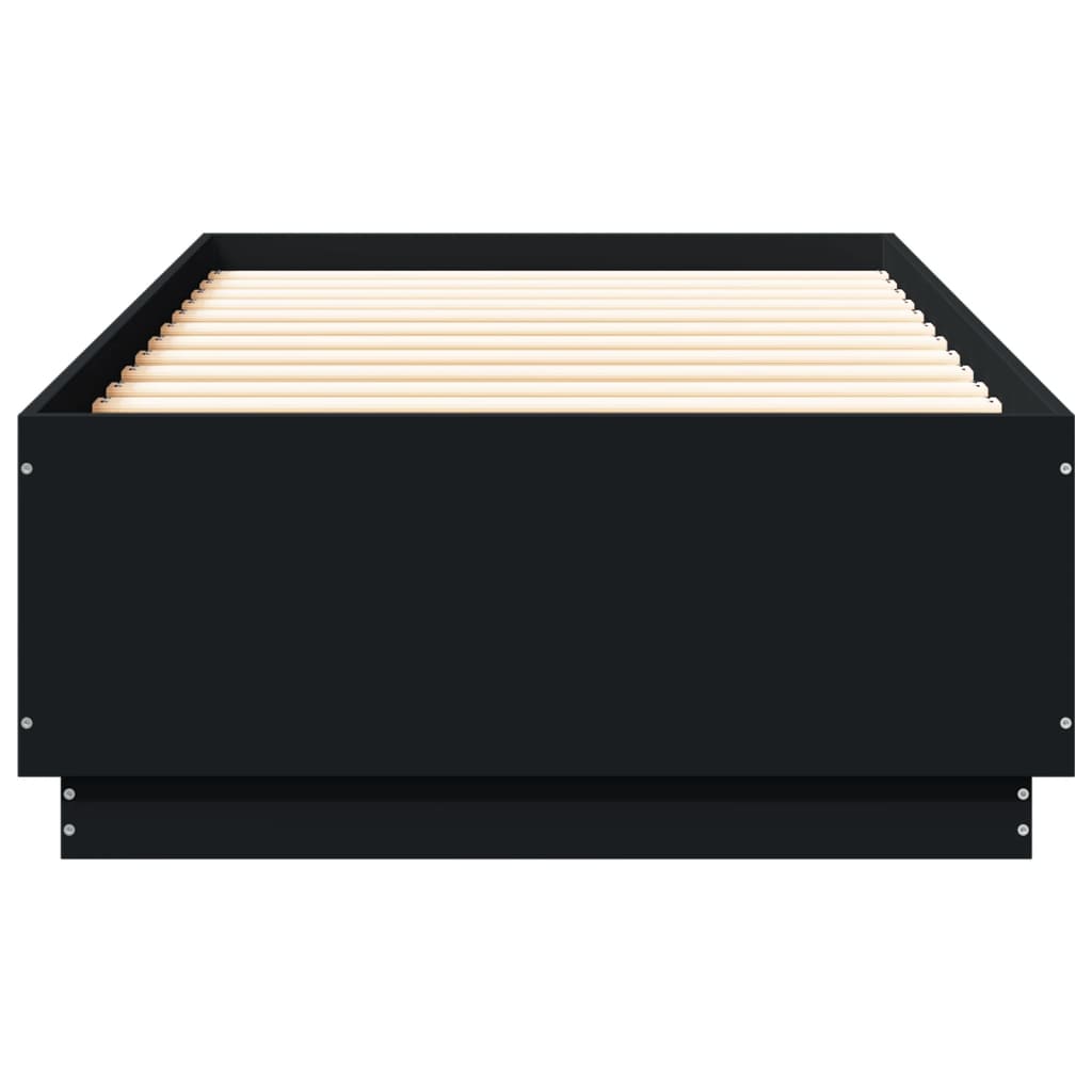 Giroletto con Luci LED Nero 100x200 cm in Legno Massello | homemem39