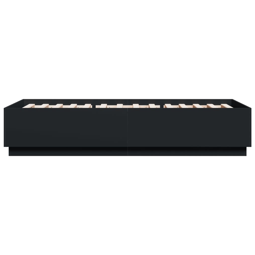 Giroletto con Luci LED Nero 100x200 cm in Legno Massello | homemem39