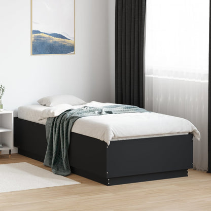 Giroletto con Luci LED Nero 100x200 cm in Legno Massello | homemem39