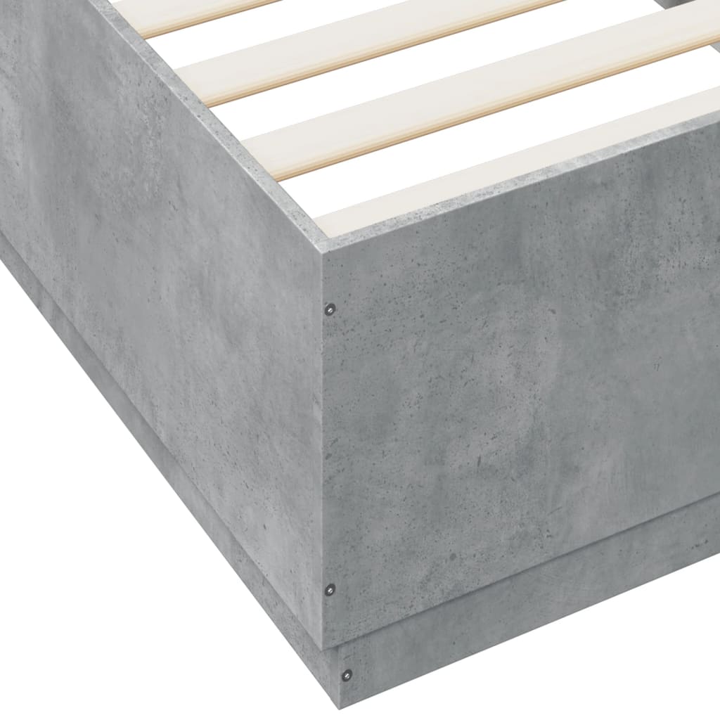 Giroletto Luci LED Grigio Cemento 100x200 cm Legno Multistrato