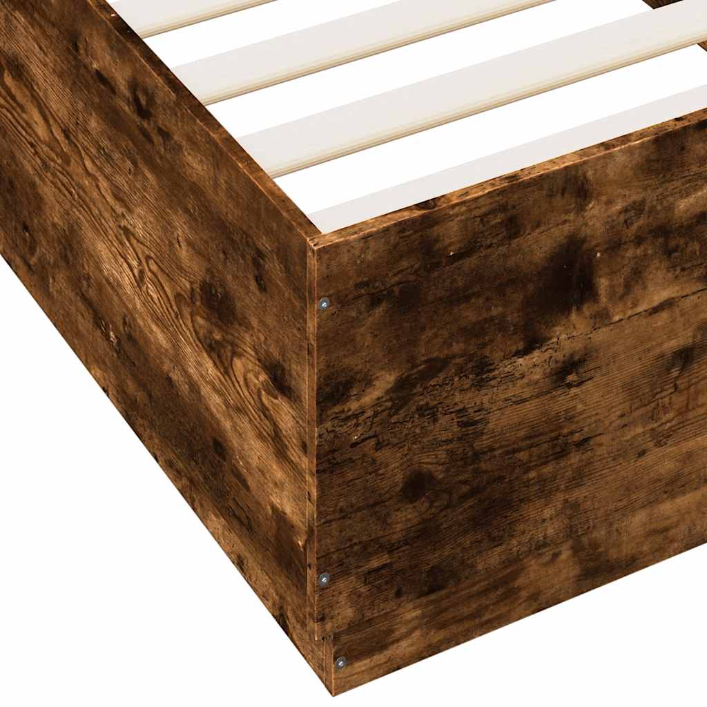 Giroletto con Luci LED Rovere Fumo 100x200 cm Legno Multistrato