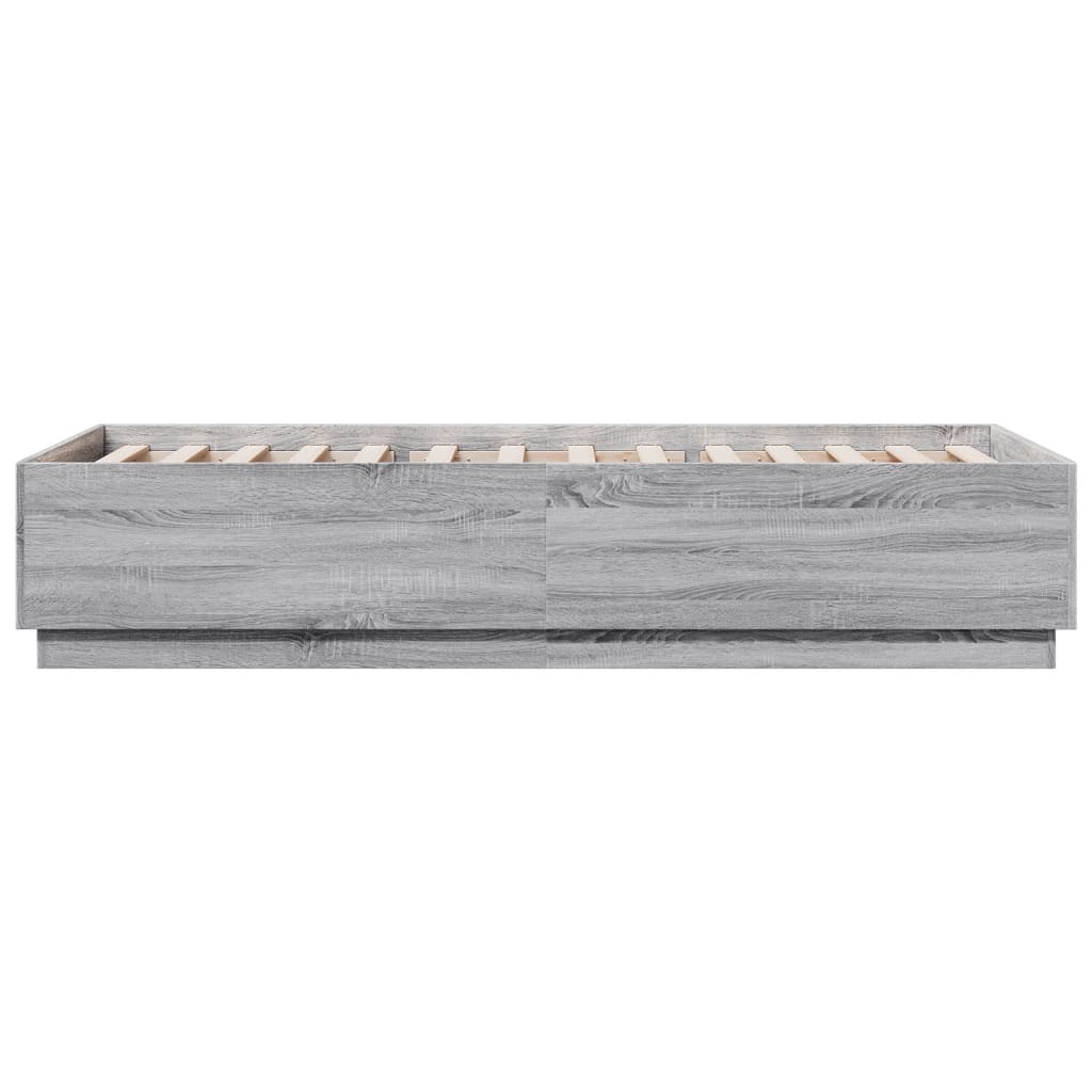 Giroletto Luci LED Grigio Sonoma 100x200cm in Legno Multistrato | homemem39