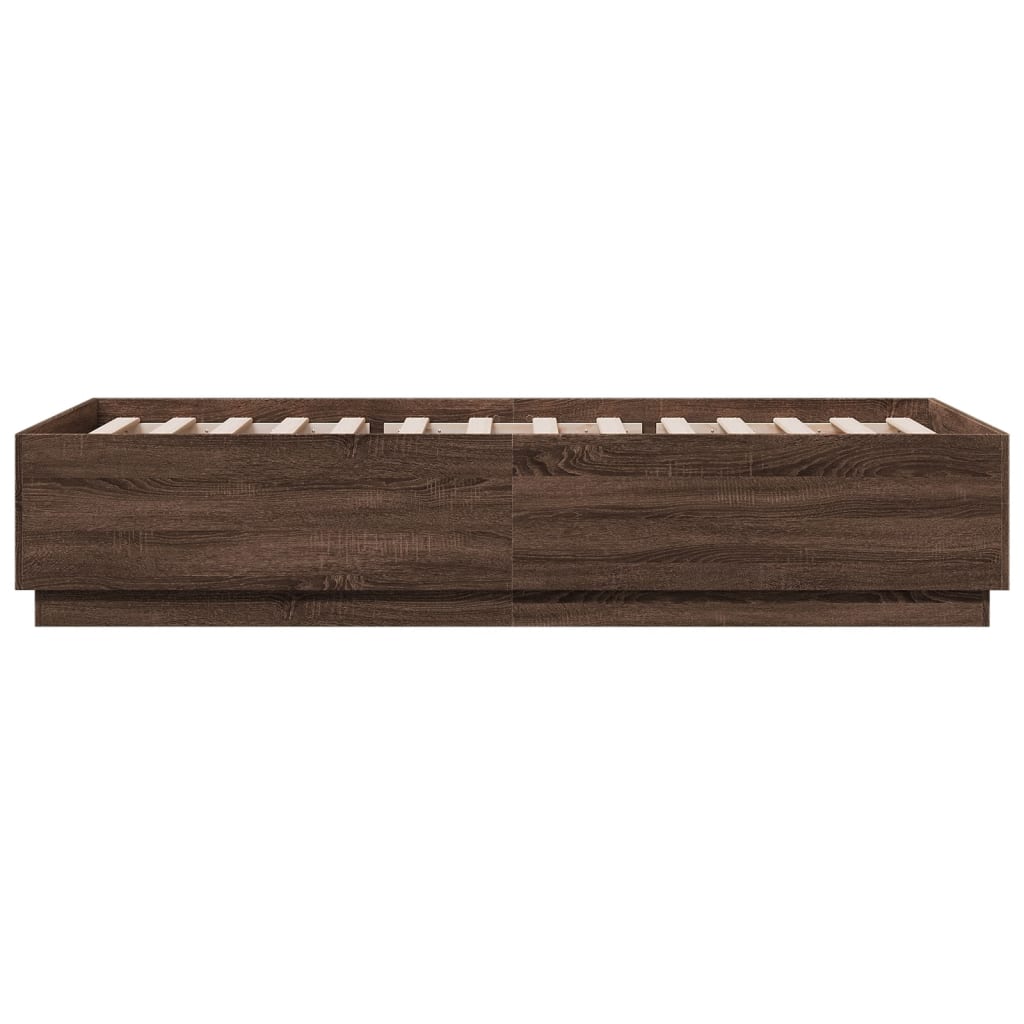 Giroletto Luci LED Rovere Marrone 100x200 cm Legno Multistrato | homemem39