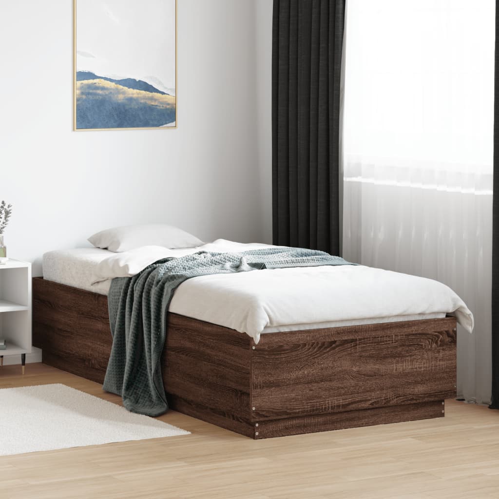Giroletto Luci LED Rovere Marrone 100x200 cm Legno Multistrato | homemem39