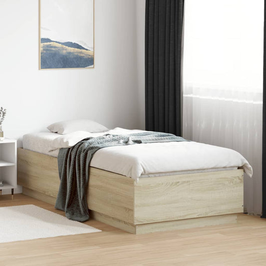 Giroletto con Luci LED Rovere Sonoma 90x200cm Legno Multistrato | homemem39
