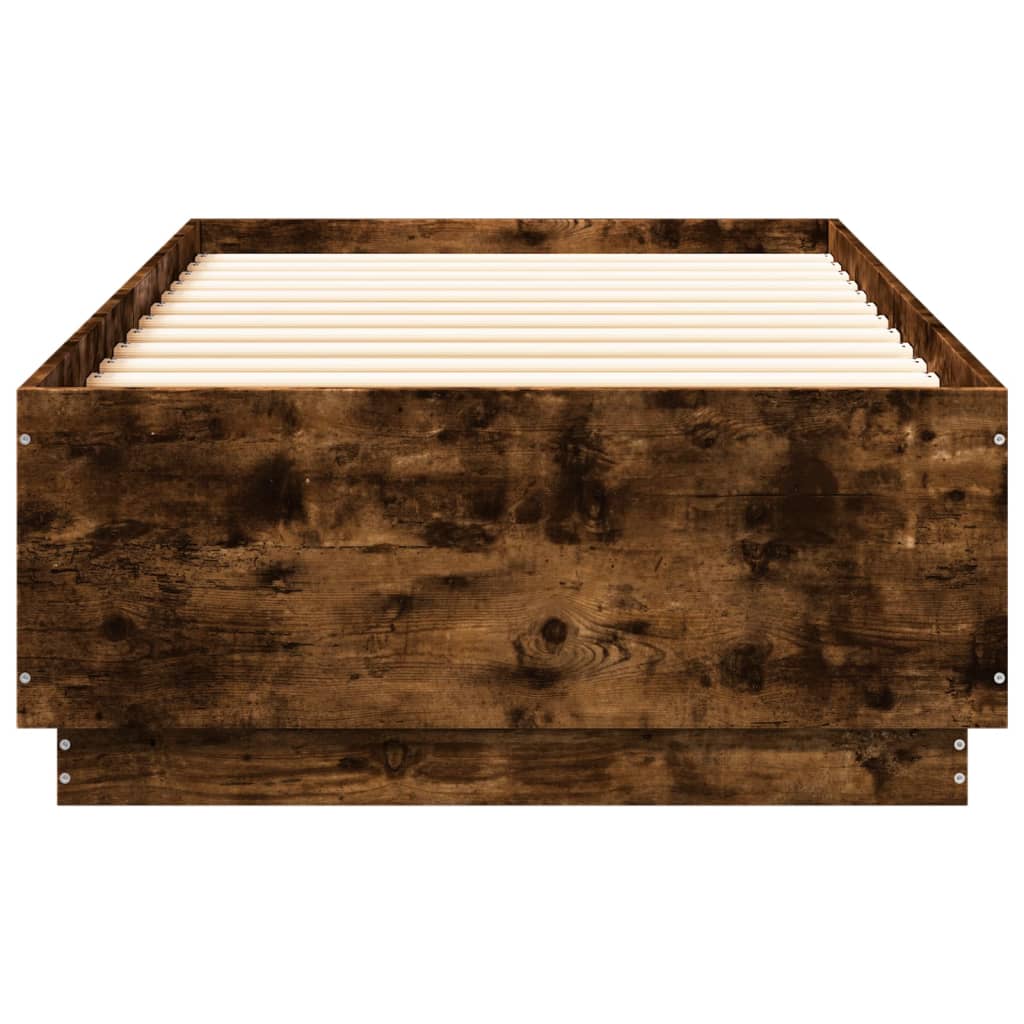Giroletto con Luci LED Rovere Fumo 90x200 cm Legno Multistrato | homemem39