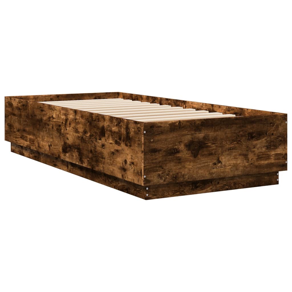 Giroletto con Luci LED Rovere Fumo 90x200 cm Legno Multistrato | homemem39