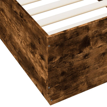 Giroletto con Luci LED Rovere Fumo 90x200 cm Legno Multistrato