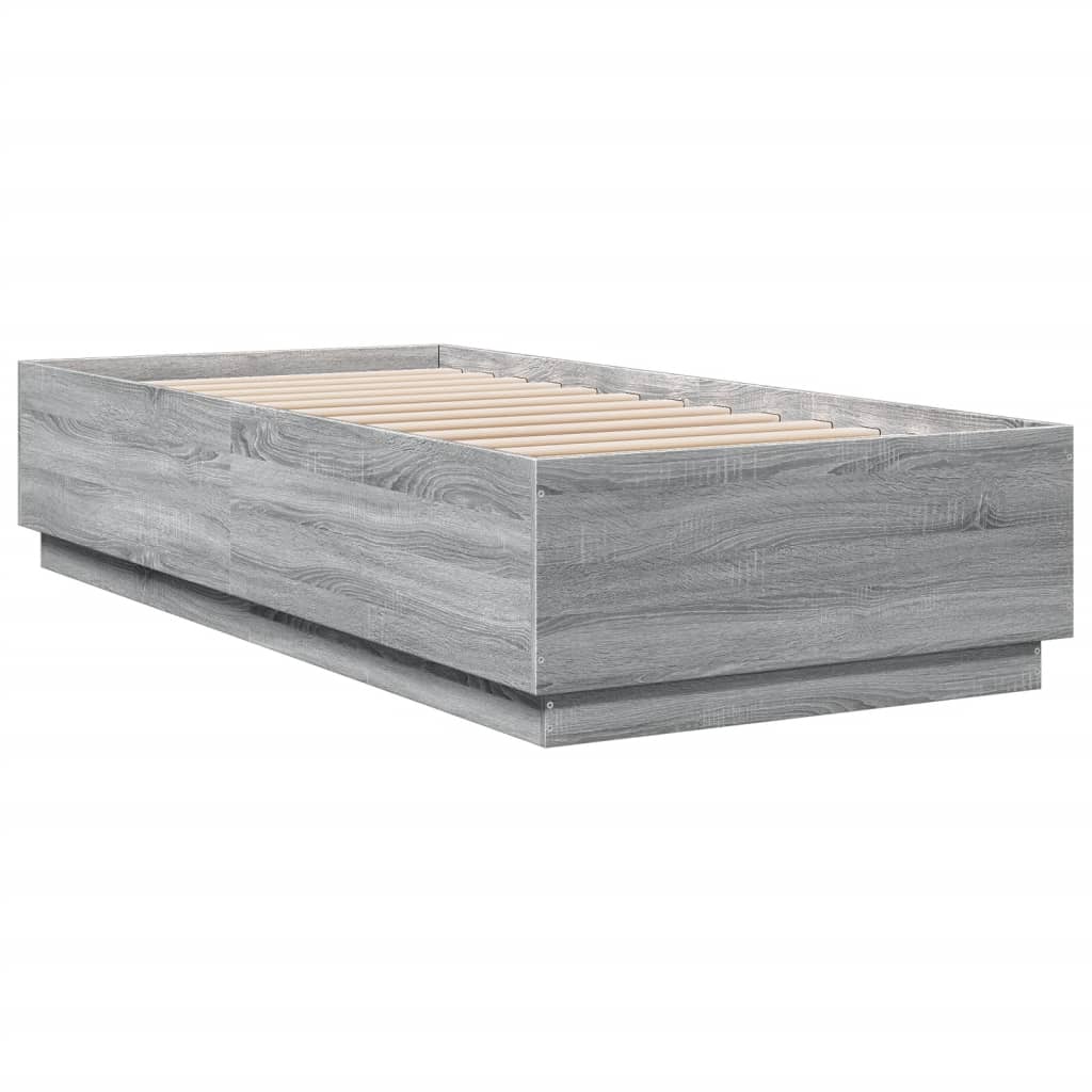 Giroletto con Luci LED Grigio Sonoma 90x200cm Legno Multistrato - homemem39