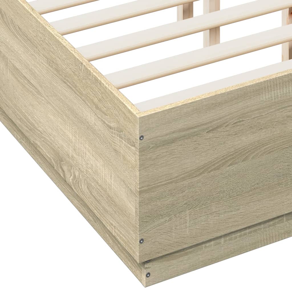 Giroletto Luci LED Rovere Sonoma 140x190 cm Legno Multistrato | homemem39