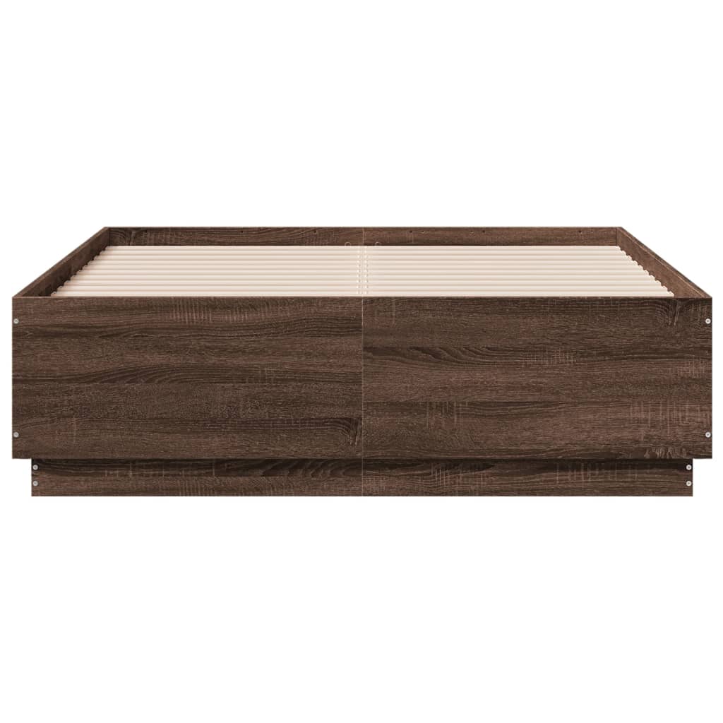 Giroletto Luci LED Rovere Marrone 140x190 cm Legno Multistrato - homemem39