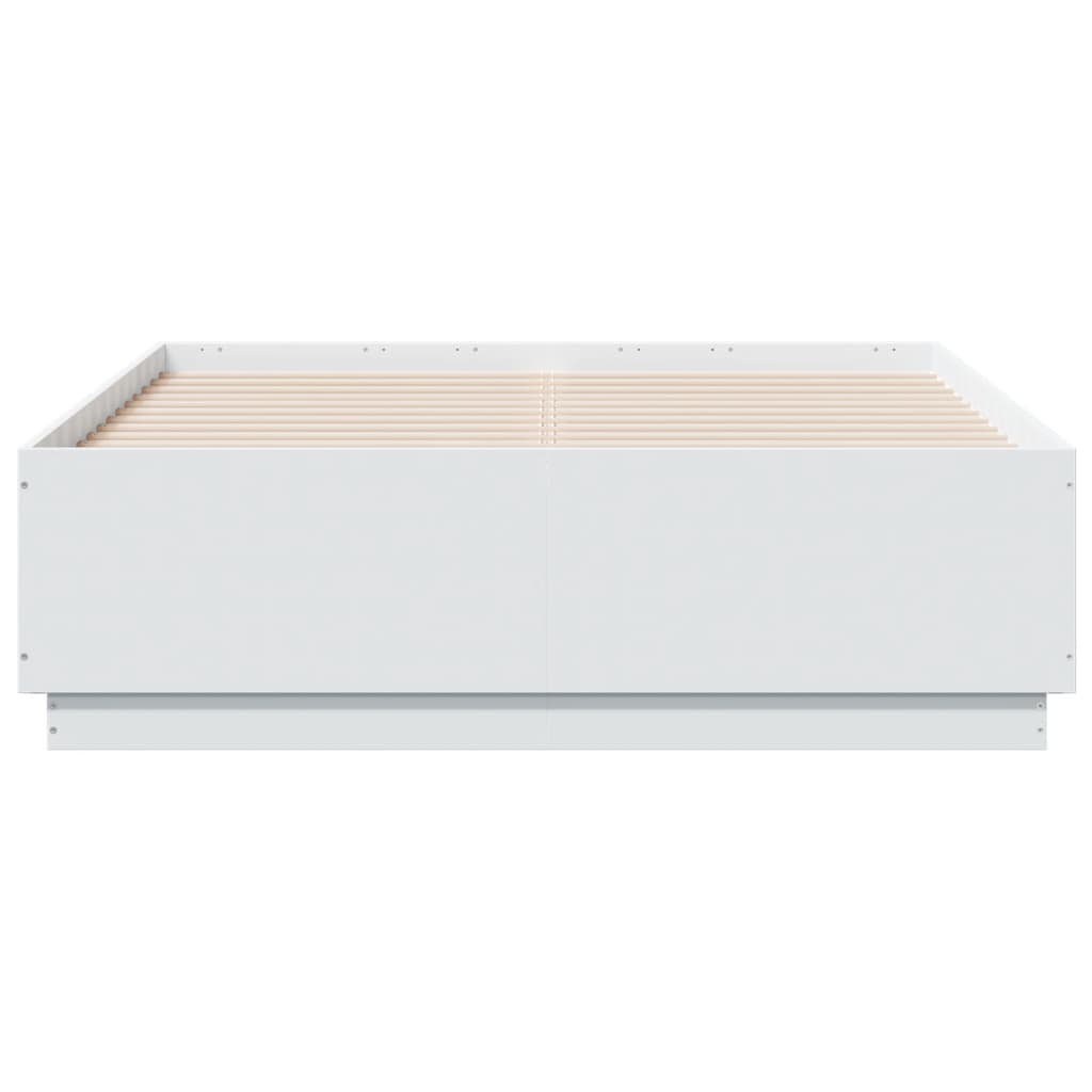 Giroletto con Luci LED Bianco 135x190 cm in Legno Multistrato - homemem39