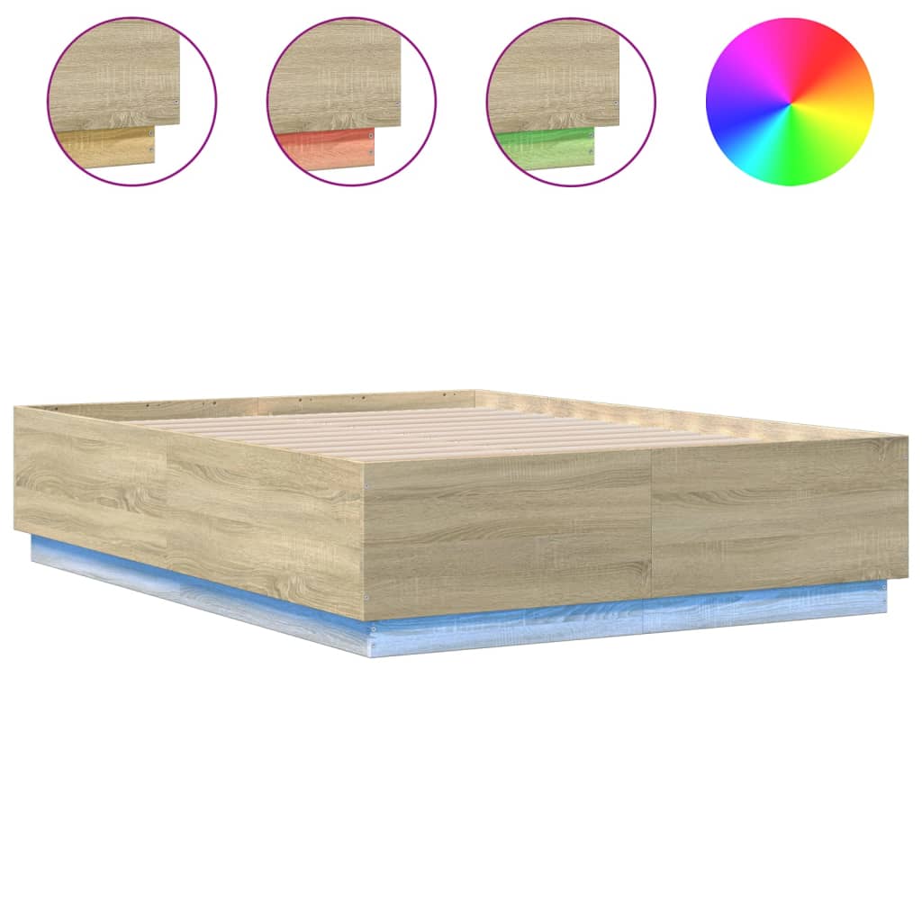 Giroletto Luci LED Rovere Sonoma 135x190 cm Legno Multistrato | homemem39