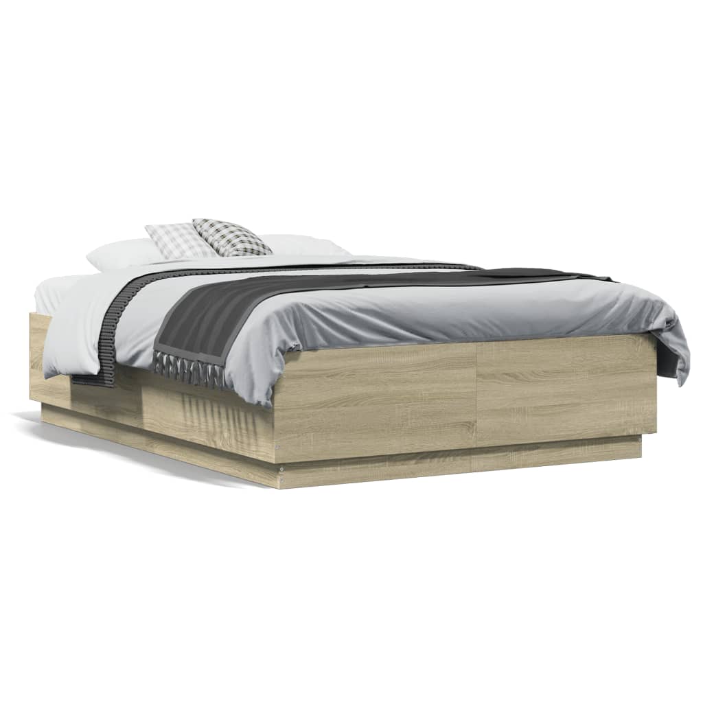 Giroletto Luci LED Rovere Sonoma 135x190 cm Legno Multistrato | homemem39