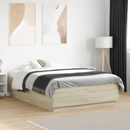 Giroletto Luci LED Rovere Sonoma 135x190 cm Legno Multistrato | homemem39