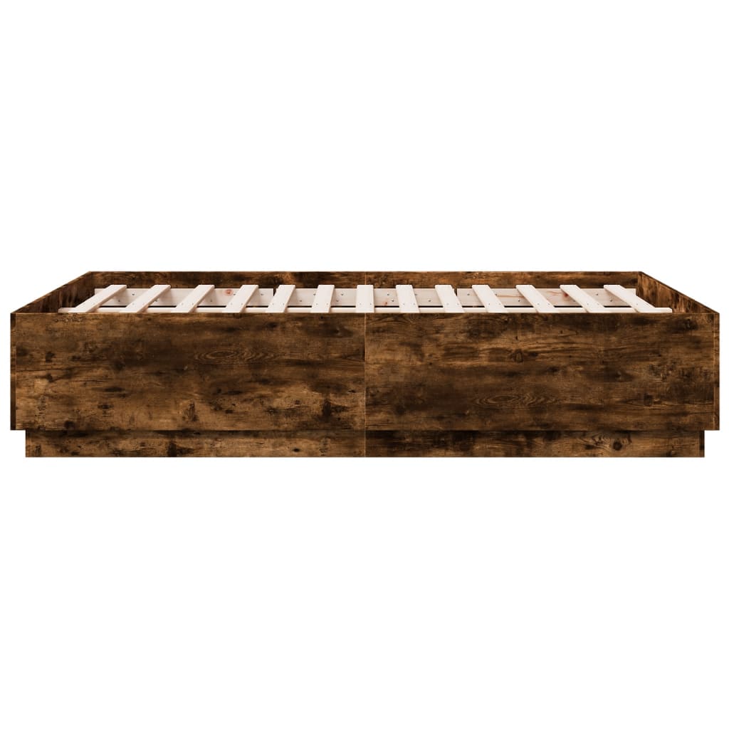 Giroletto Luci LED Rovere Fumo 135x190 cm Legno Multistrato