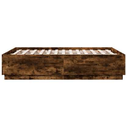 Giroletto Luci LED Rovere Fumo 135x190 cm Legno Multistrato