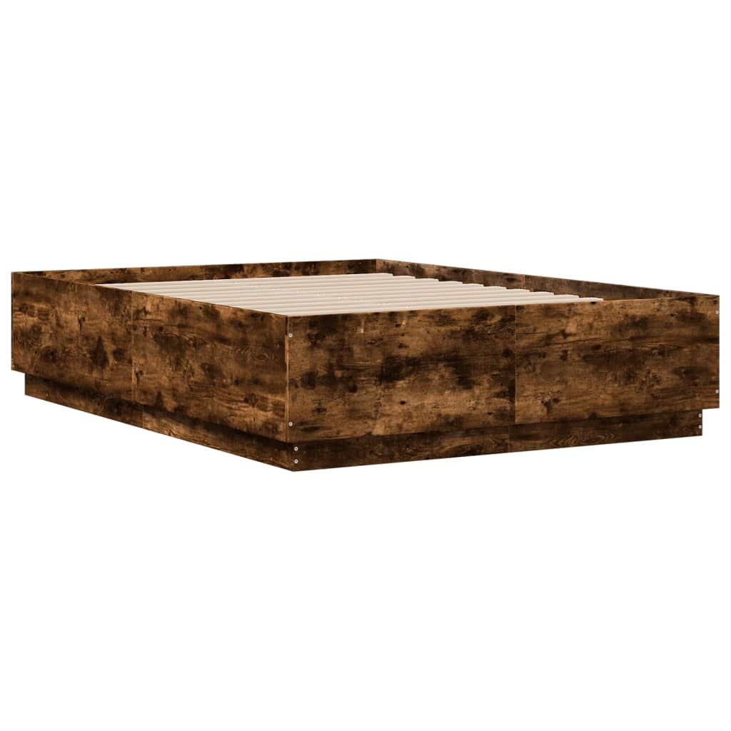 Giroletto Luci LED Rovere Fumo 135x190 cm Legno Multistrato