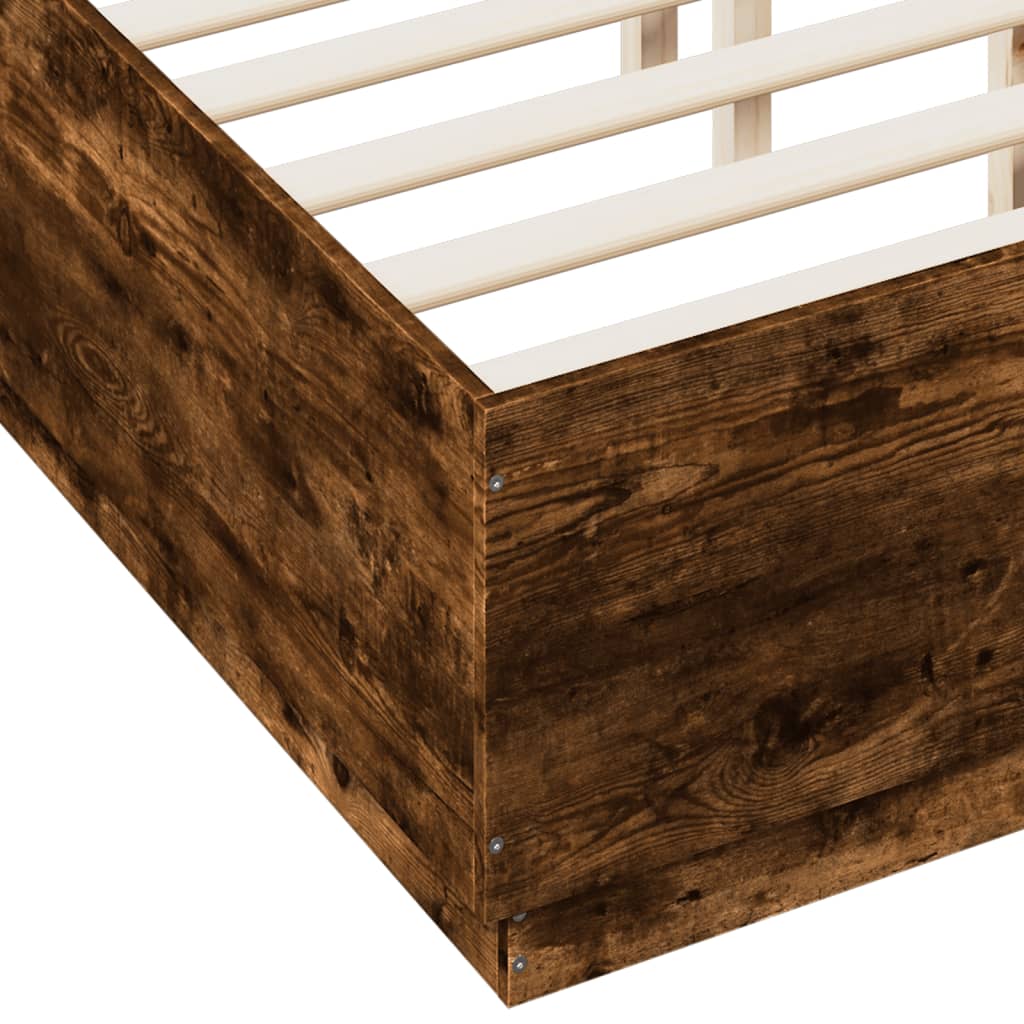 Giroletto Luci LED Rovere Fumo 135x190 cm Legno Multistrato