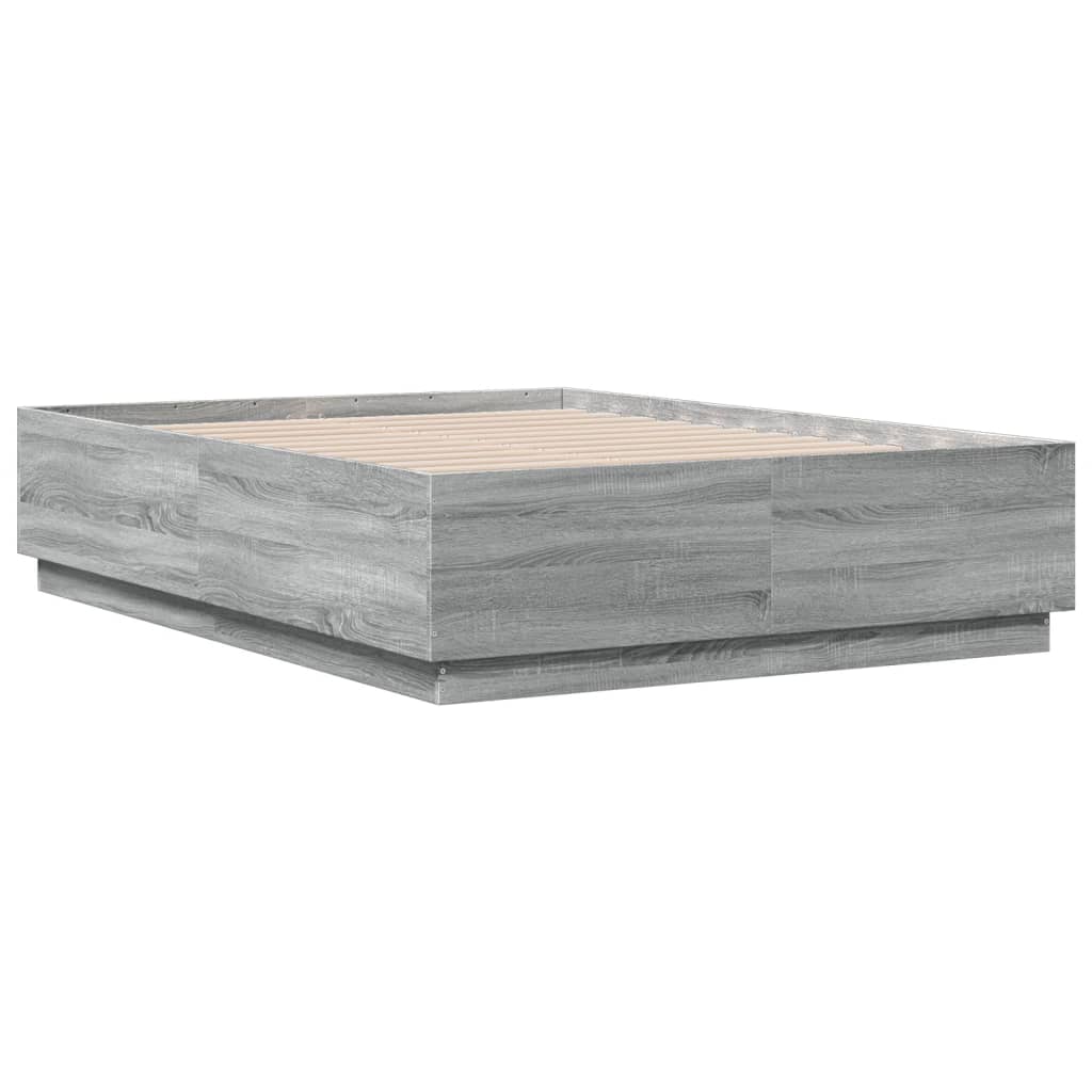 Giroletto Luci LED Grigio Sonoma 135x190 cm Legno Multistrato | homemem39
