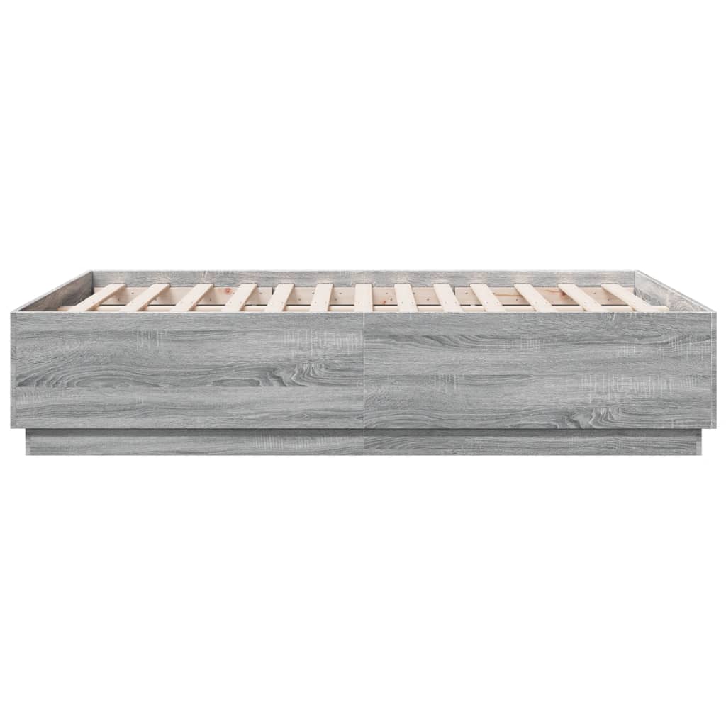 Giroletto Luci LED Grigio Sonoma 135x190 cm Legno Multistrato | homemem39
