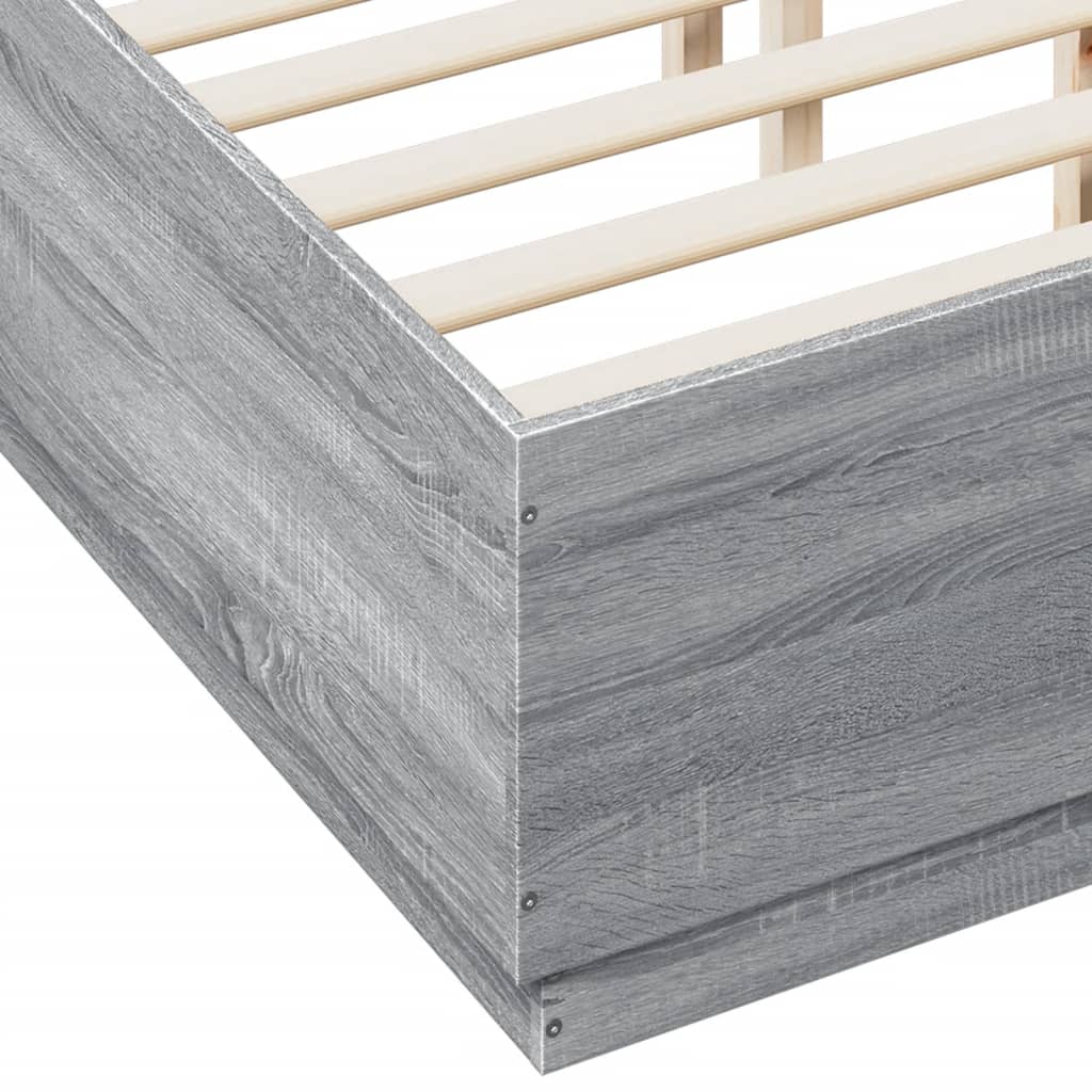 Giroletto Luci LED Grigio Sonoma 135x190 cm Legno Multistrato | homemem39