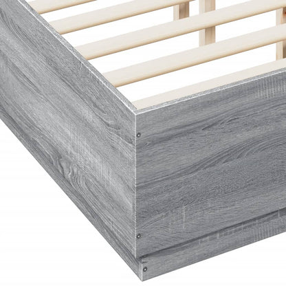Giroletto Luci LED Grigio Sonoma 135x190 cm Legno Multistrato | homemem39