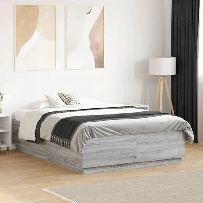 Giroletto Luci LED Grigio Sonoma 135x190 cm Legno Multistrato | homemem39