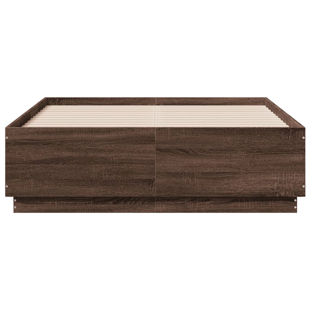 Giroletto Luci LED Rovere Marrone 135x190 cm Legno Multistrato | homemem39