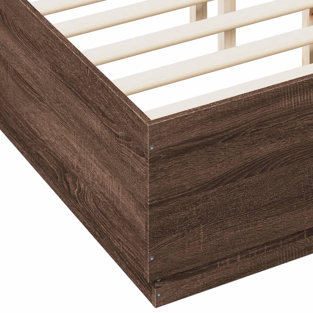 Giroletto Luci LED Rovere Marrone 135x190 cm Legno Multistrato | homemem39