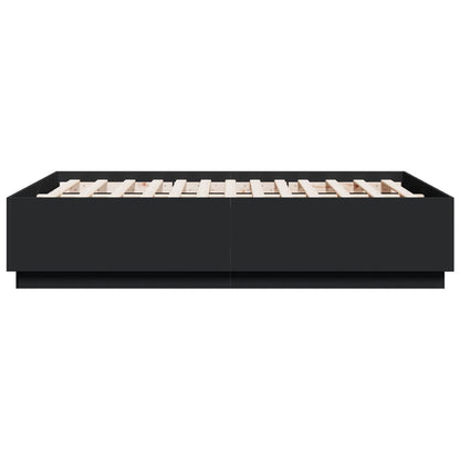 Giroletto con Luci LED Nero 120x190 cm in Legno Multistrato | homemem39