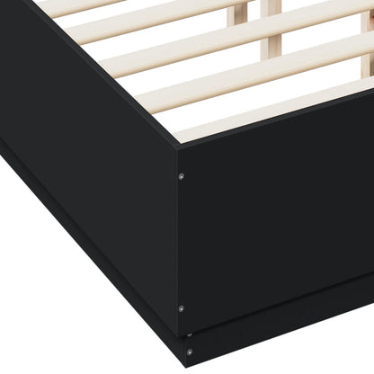 Giroletto con Luci LED Nero 120x190 cm in Legno Multistrato | homemem39