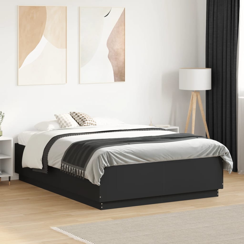 Giroletto con Luci LED Nero 120x190 cm in Legno Multistrato | homemem39