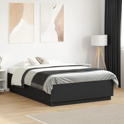 Giroletto con Luci LED Nero 120x190 cm in Legno Multistrato | homemem39