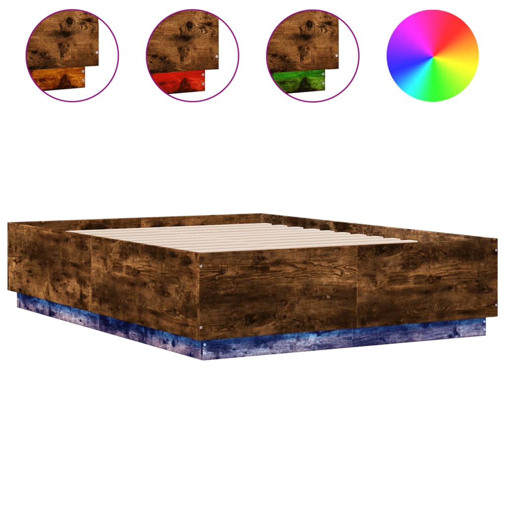 Giroletto con Luci LED Rovere Fumo 120x190 cm Legno Multistrato | homemem39