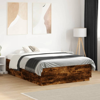 Giroletto con Luci LED Rovere Fumo 120x190 cm Legno Multistrato | homemem39