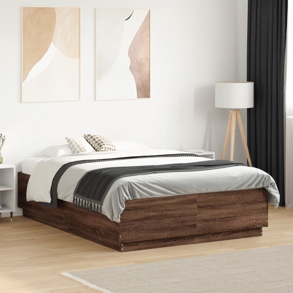 Giroletto Luci LED Rovere Marrone 120x190 cm Legno Multistrato | homemem39