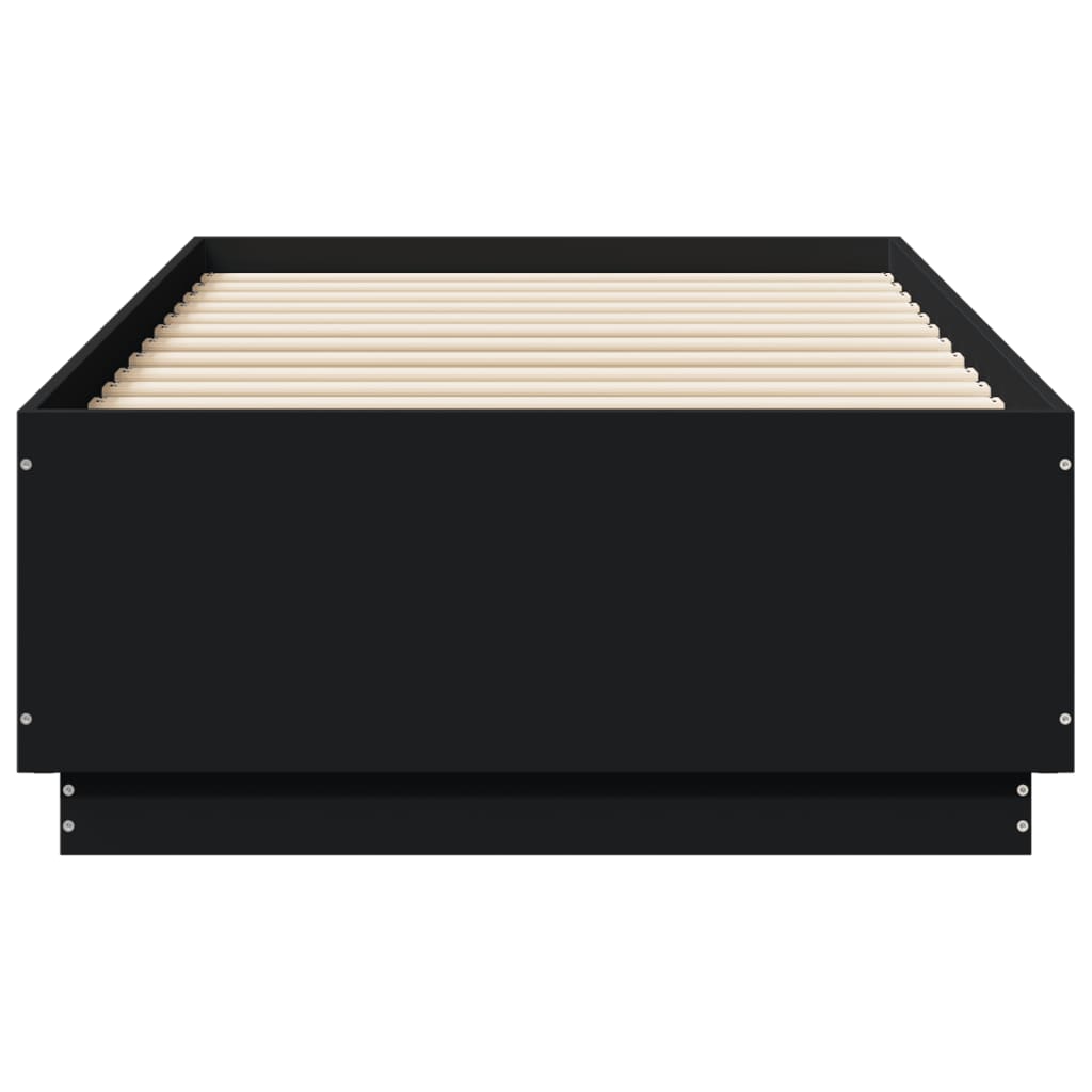 Giroletto con Luci LED Nero 90x190 cm in Legno Multistrato | homemem39