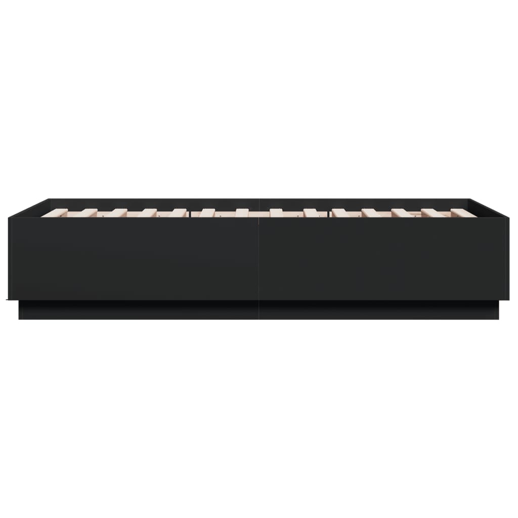 Giroletto con Luci LED Nero 90x190 cm in Legno Multistrato | homemem39
