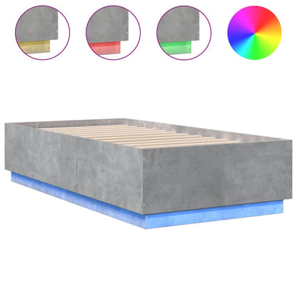 Giroletto Luci LED Grigio Cemento 90x190cm in Legno Multistrato | homemem39
