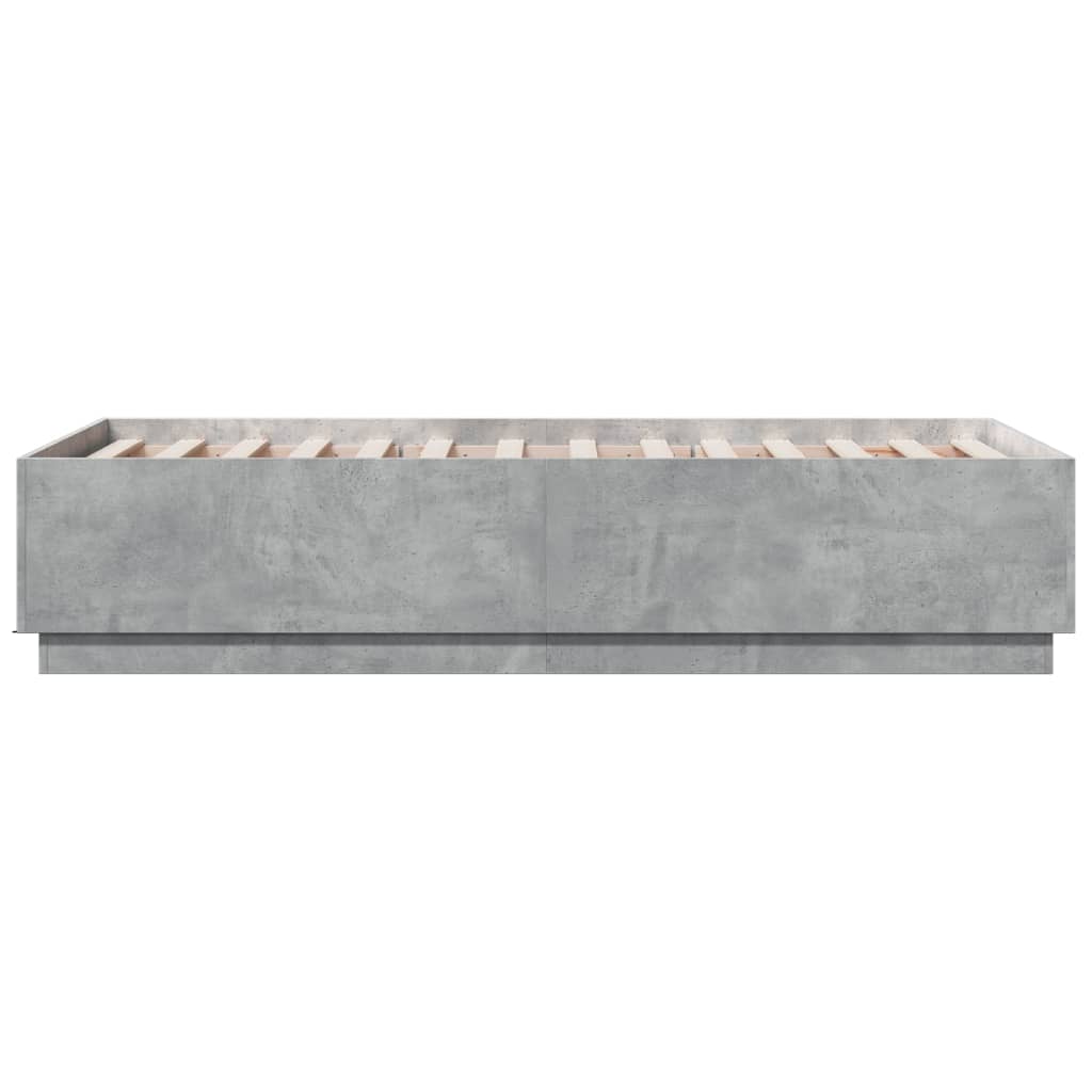 Giroletto Luci LED Grigio Cemento 90x190cm in Legno Multistrato | homemem39