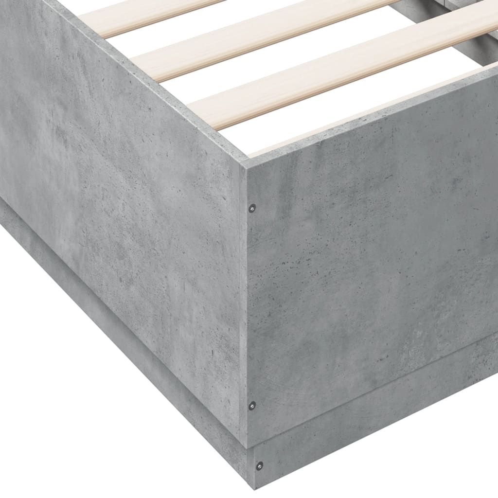 Giroletto Luci LED Grigio Cemento 90x190cm in Legno Multistrato | homemem39
