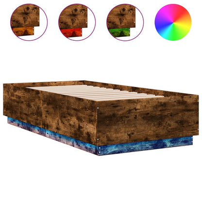 Giroletto Luci LED Rovere Fumo 90x190 cm in Legno Multistrato | homemem39