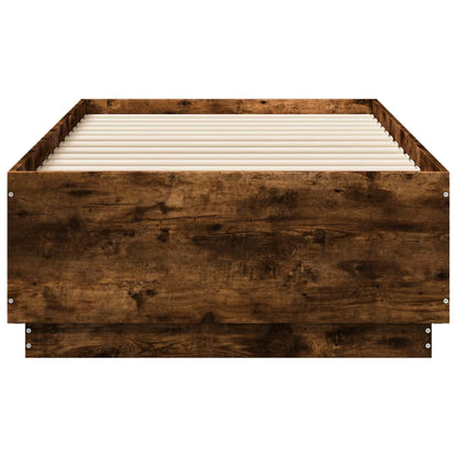 Giroletto Luci LED Rovere Fumo 90x190 cm in Legno Multistrato